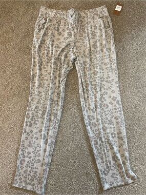 Cat & Jack Gray Leopard-Print Joggers with Blush Accents
